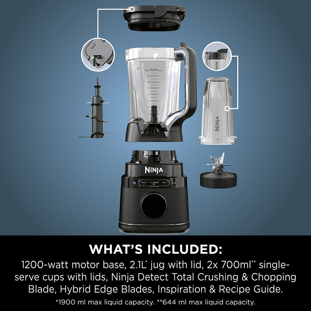 Ninja 1200W Detect Power Pro Blender with Single Serve - Black | TB301UK from Ninja - DID Electrical