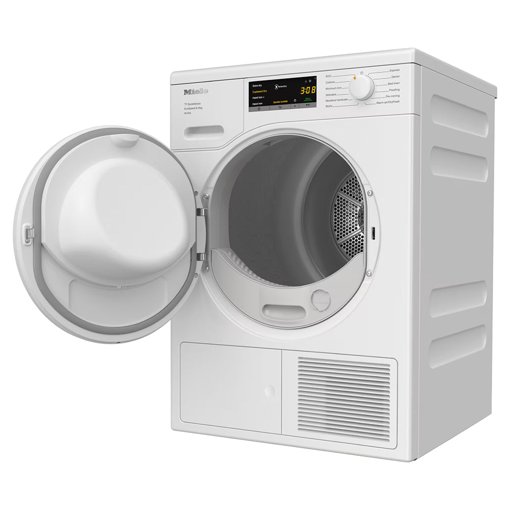 Miele T1 Active 8KG Freestanding Heat Pump Tumble Dryer - Lotus White | TEA525 from Miele - DID Electrical