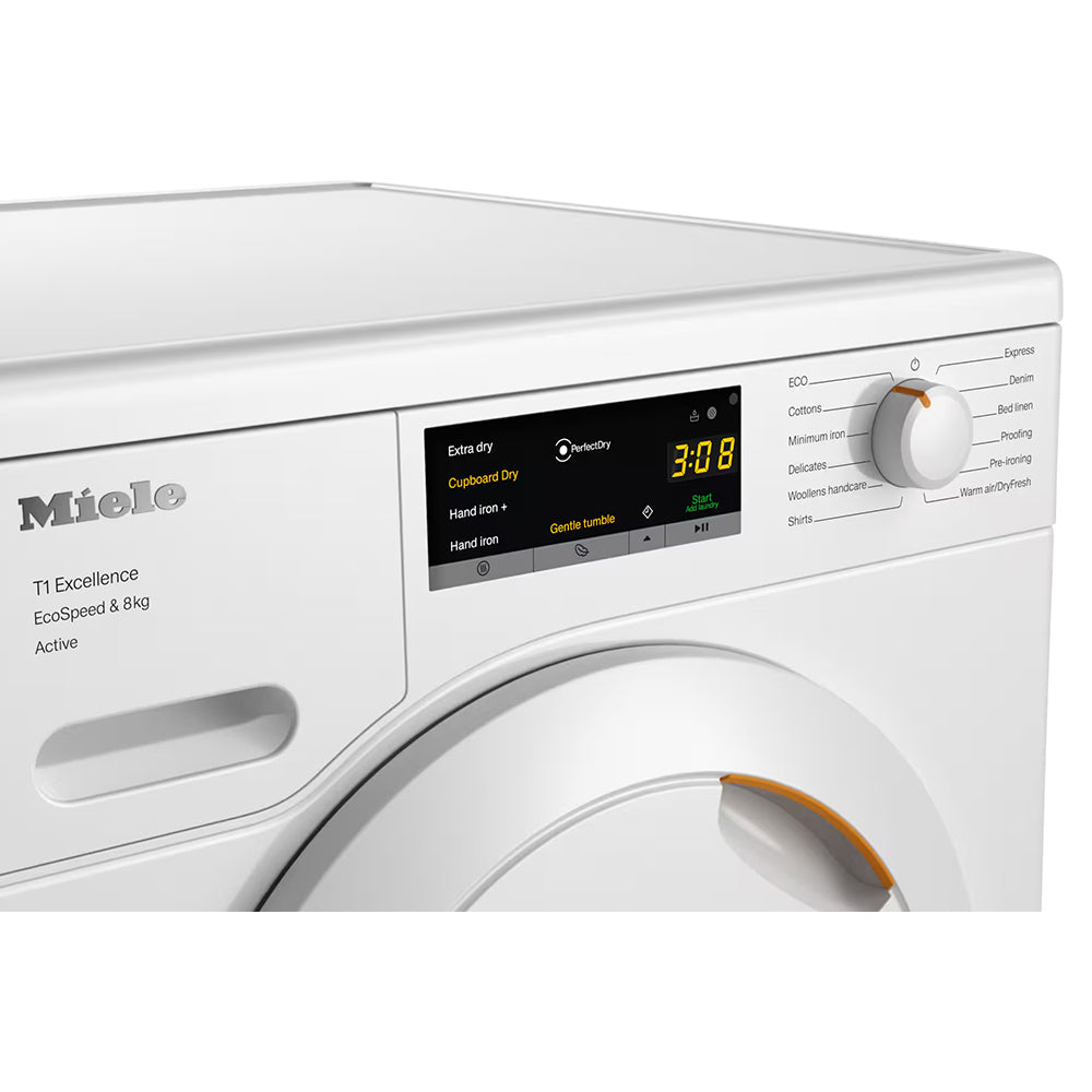 Miele T1 Active 8KG Freestanding Heat Pump Tumble Dryer - Lotus White | TEA525 from Miele - DID Electrical