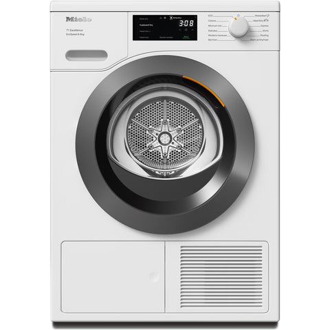 Miele T1 EcoSpeed 8KG Freestanding Heat Pump Tumble Dryer - Lotus White | TEC645