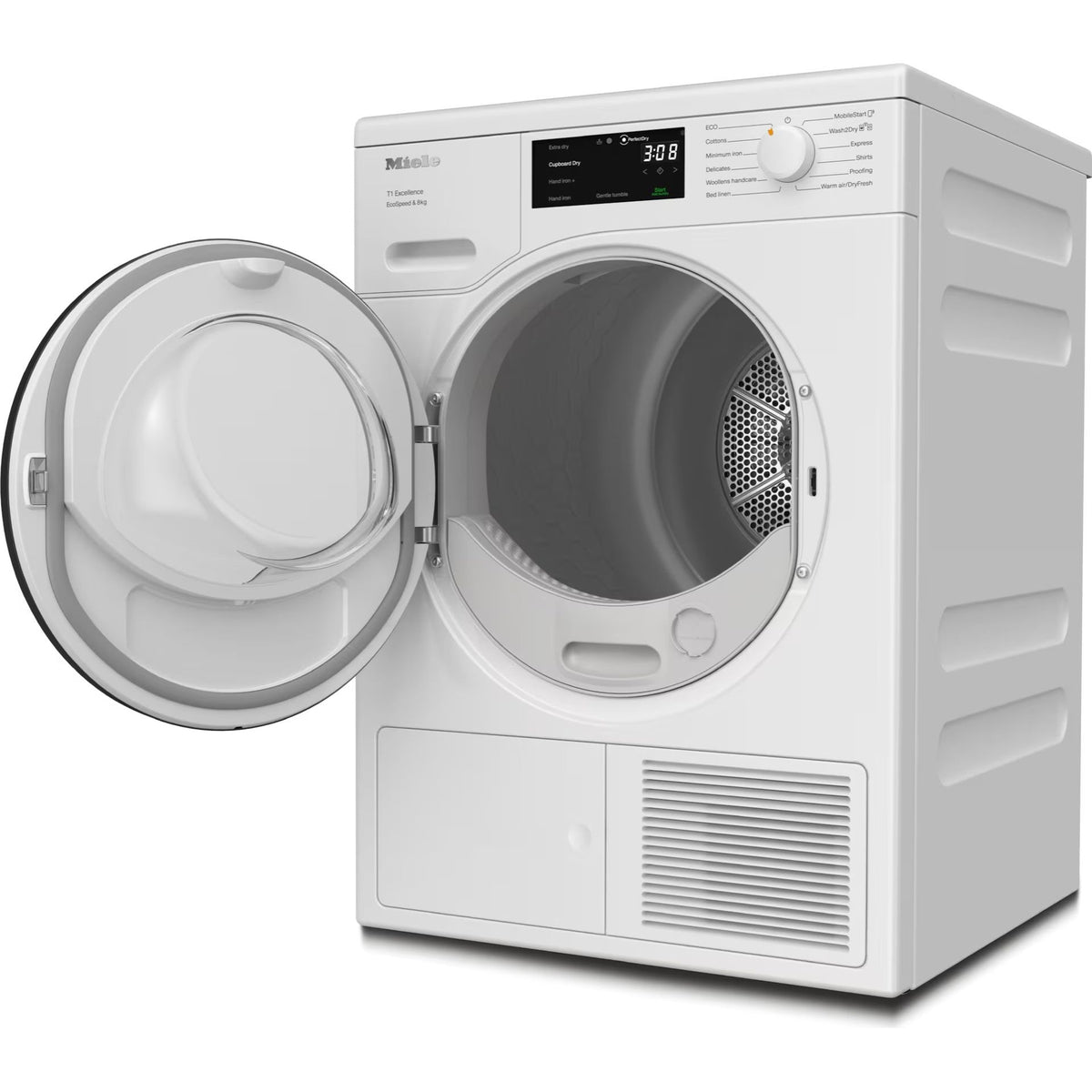 Miele T1 EcoSpeed 8KG Freestanding Heat Pump Tumble Dryer - Lotus White | TEC645 from Miele - DID Electrical