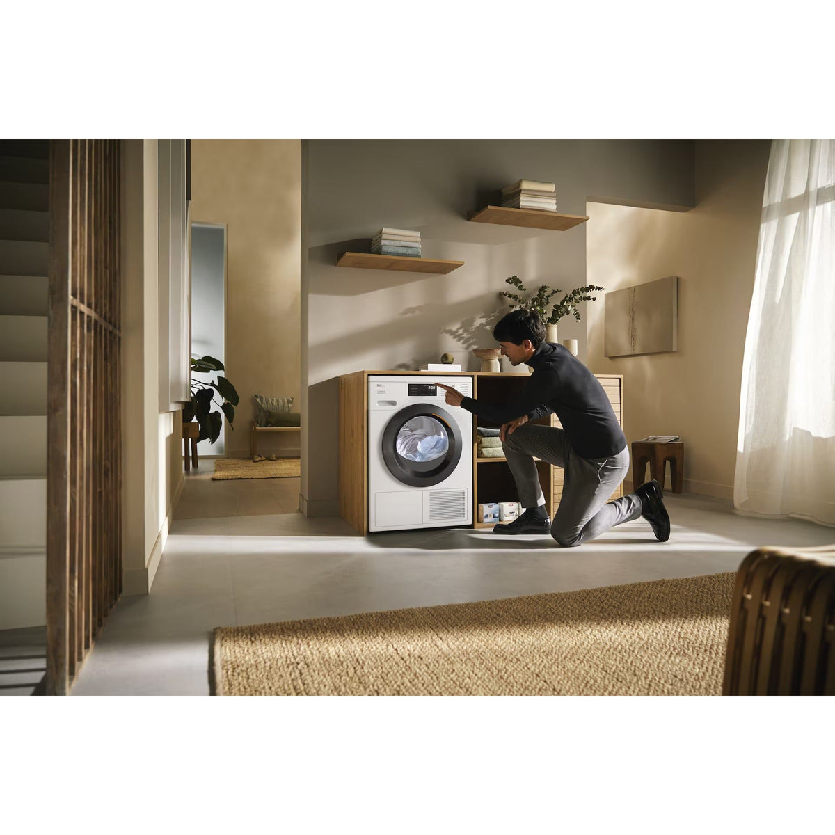 Miele T1 EcoSpeed 8KG Freestanding Heat Pump Tumble Dryer - Lotus White | TEC645 from Miele - DID Electrical
