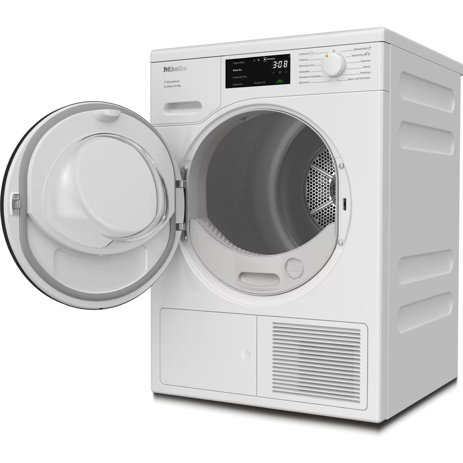 Miele T1 EcoSpeed 9KG Freestanding Heat Pump Tumble Dryer - Lotus White | TED645WP from Miele - DID Electrical