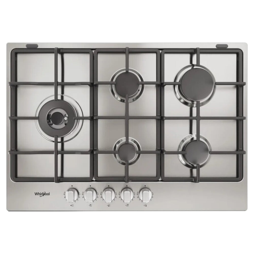 Whirlpool 5 Zone Built-In Gas Hob - Stainless Steel | TGML 761 IX R from Whirlpool - DID Electrical