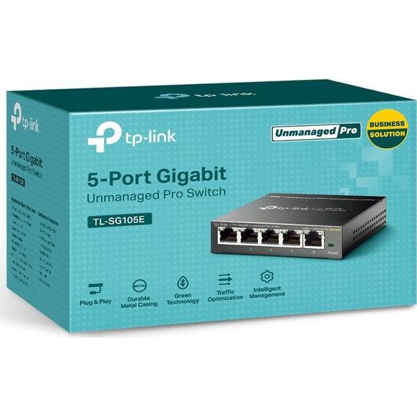 TP Link 1000Mbps 5 Port Network Switch - Grey | TL-SG105E from TP Link - DID Electrical