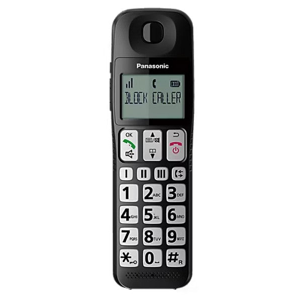 Panasonic KX-TGE112EB Twin Big Button Cordless Dect Phone - Black | TLP112T from Panasonic - DID Electrical