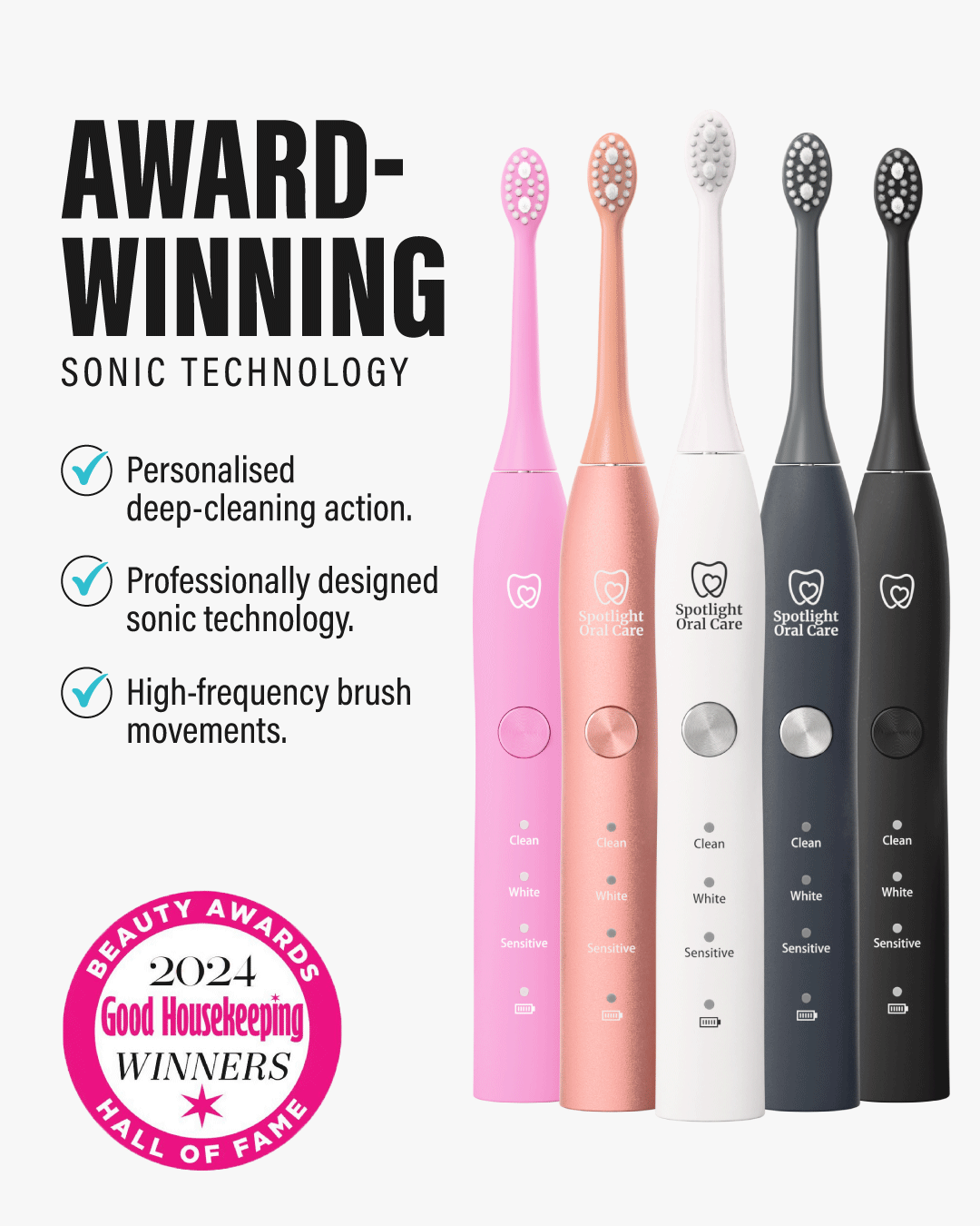 Spotlight Oral Care Sonic Electric Toothbrush - Pink | TOOSON0018