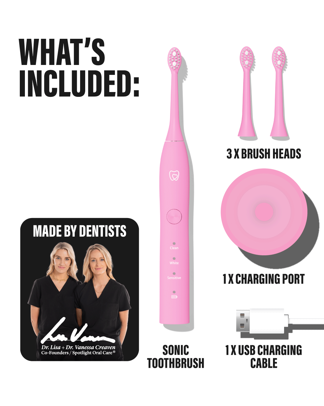 Spotlight Oral Care Sonic Electric Toothbrush - Pink | TOOSON0018