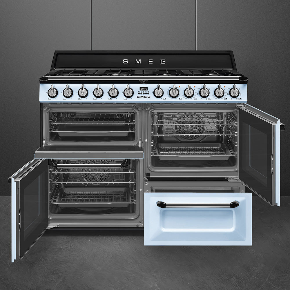Smeg Victoria 110CM Freestanding Dual Fuel Range Cooker - Pastel Blue | TR4110AZ from Smeg - DID Electrical