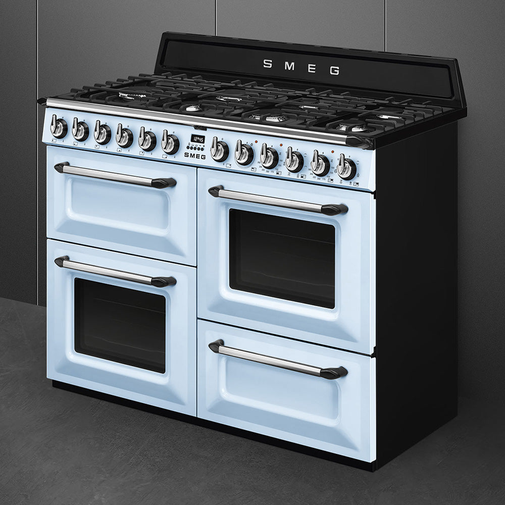 Smeg Victoria 110CM Freestanding Dual Fuel Range Cooker - Pastel Blue | TR4110AZ from Smeg - DID Electrical