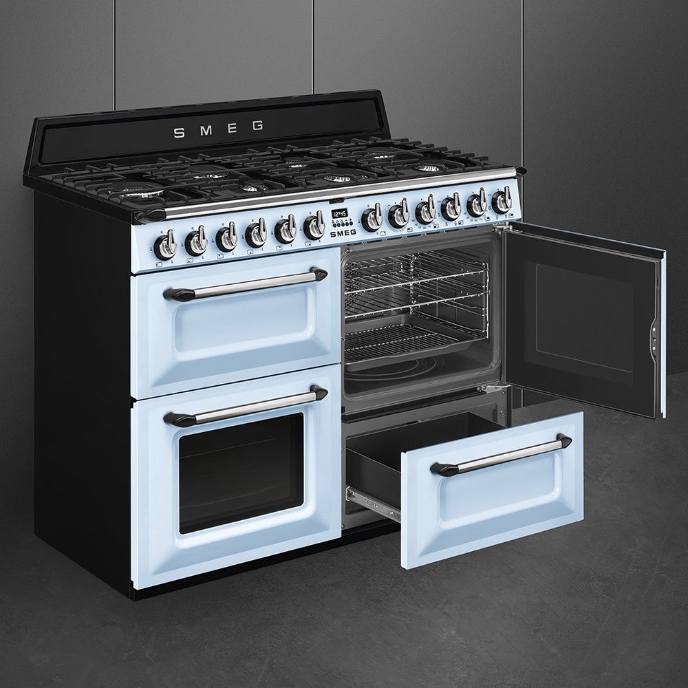 Smeg Victoria 110CM Freestanding Dual Fuel Range Cooker - Pastel Blue | TR4110AZ from Smeg - DID Electrical