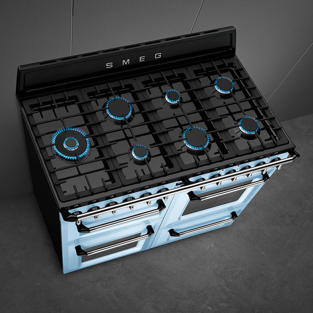 Smeg Victoria 110CM Freestanding Dual Fuel Range Cooker - Pastel Blue | TR4110AZ from Smeg - DID Electrical