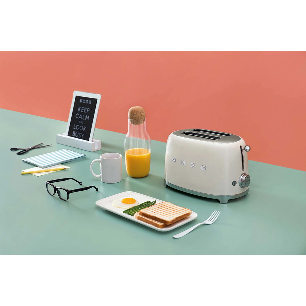 Smeg 950W 2 Slice Toaster - Cream | TSF01CRUK from Smeg - DID Electrical