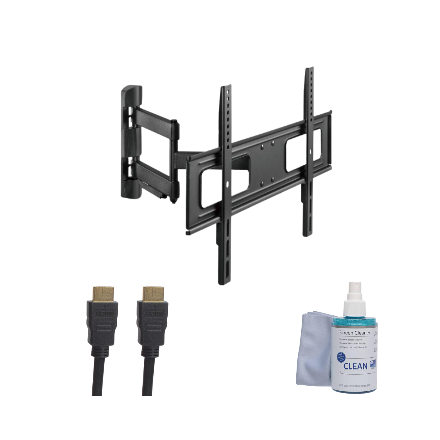 iTech Double Arm 37" to 80" TVs Wall Mount TV Bracket Bundle  - Black | TVBRACKBUN2 from iTech - DID Electrical