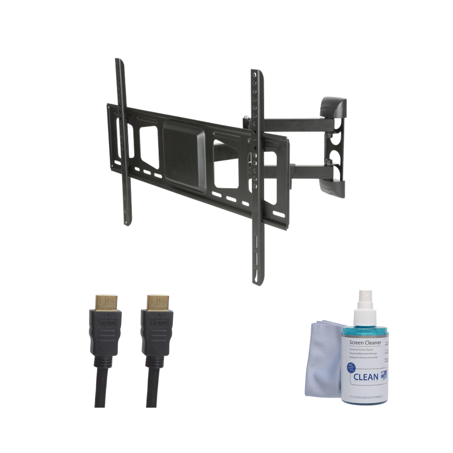 iTech Double Arm 37" to 80" TVs Wall Mount TV Bracket Bundle  - Black | TVBRACKBUN2A from iTech - DID Electrical