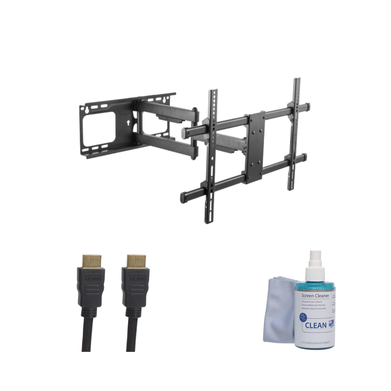 iTech Double Arm 37" to 80" TVs Wall Mount TV Bracket Bundle  - Black | TVBRACKBUN3 from iTech - DID Electrical
