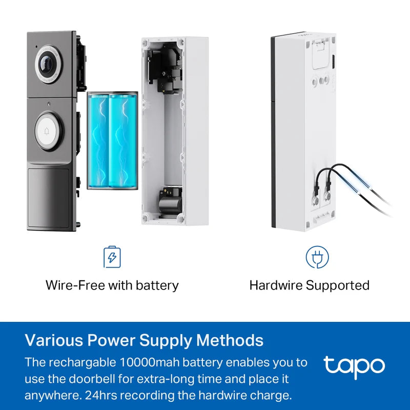 Tapo 2K Wired & Battery Video Doorbell | TAPO D235 from Tapo - DID Electrical