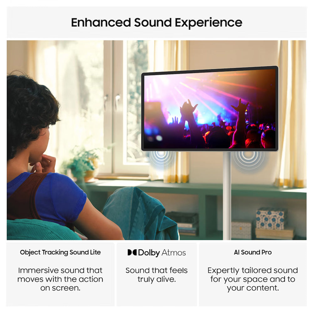 Samsung The Movingstyle 27" QHD Smart TV with Touch Screen & Built-In Battery - White & Black | UE27LSM7FAXXXU from Samsung - DID Electrical