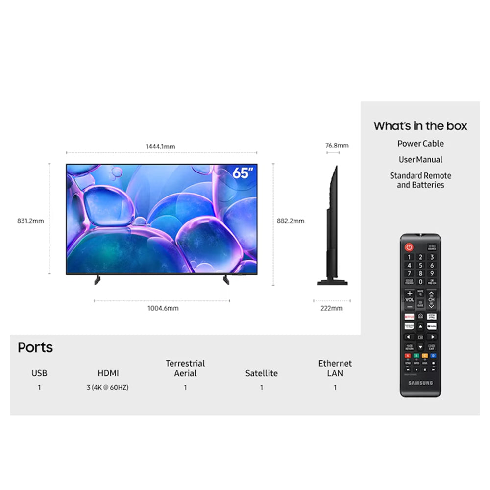 Samsung U7000F 65" 4K Smart TV - Black | UE65U7000FKXXU from Samsung - DID Electrical