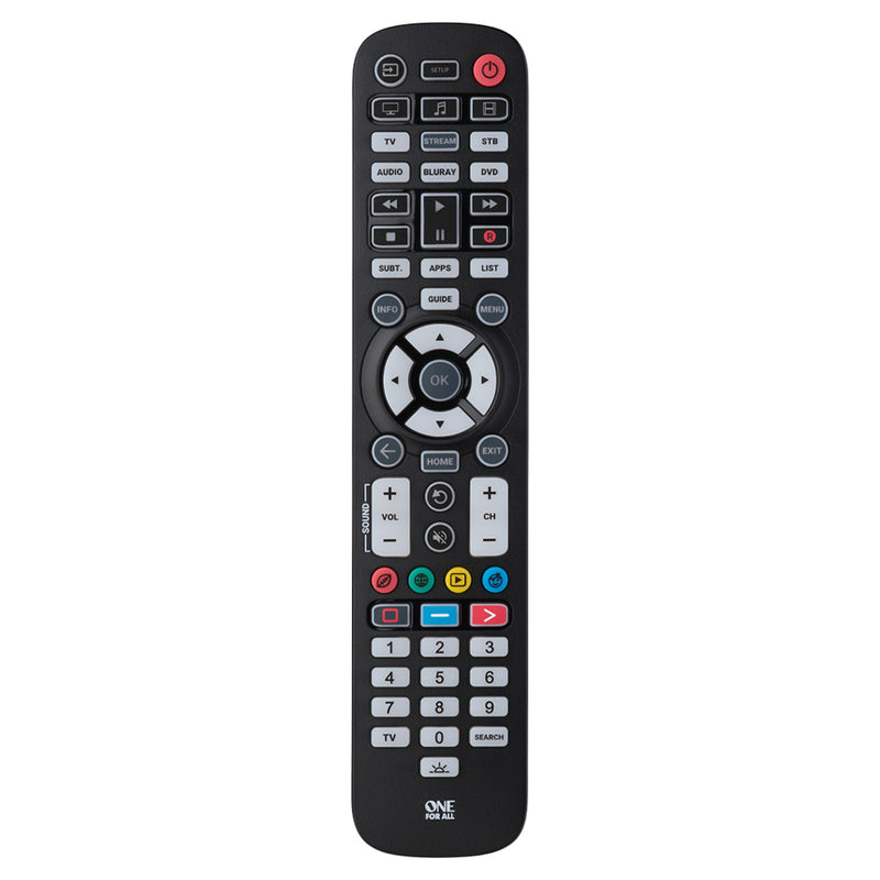 One For All Essential 6 Antimicrobial Remote Control - Black | URC3661 from One For All - DID Electrical