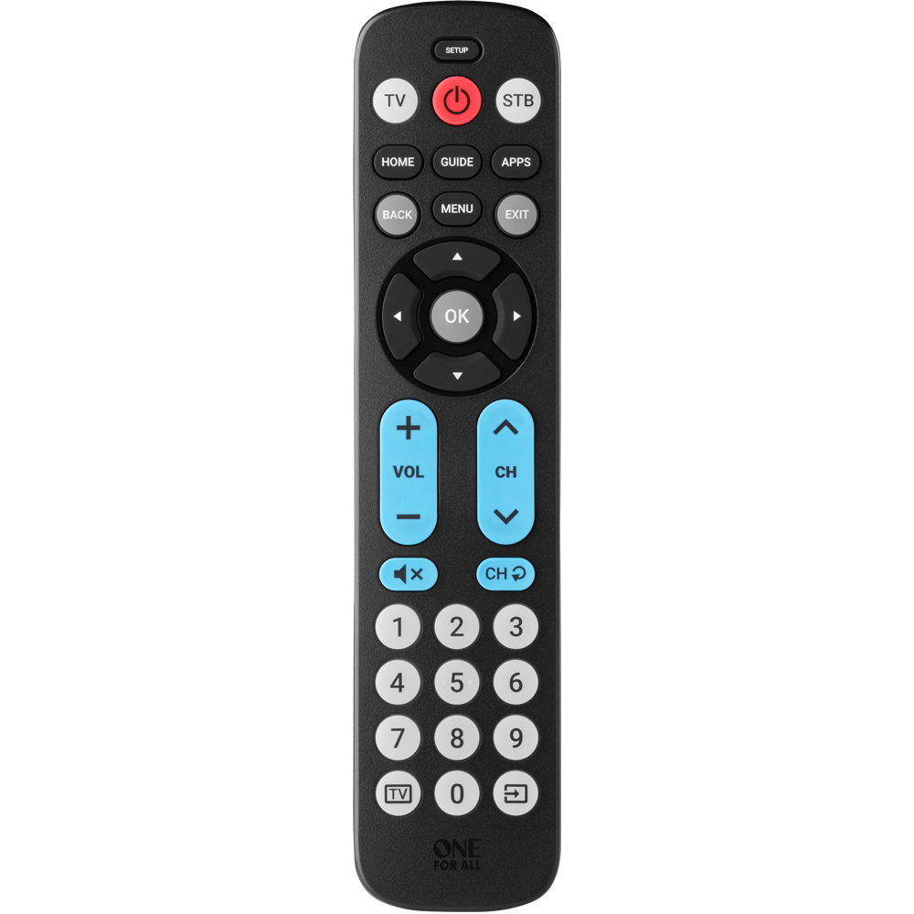 One For All Big Button Remote - Black | URC6821 from One For All - DID Electrical