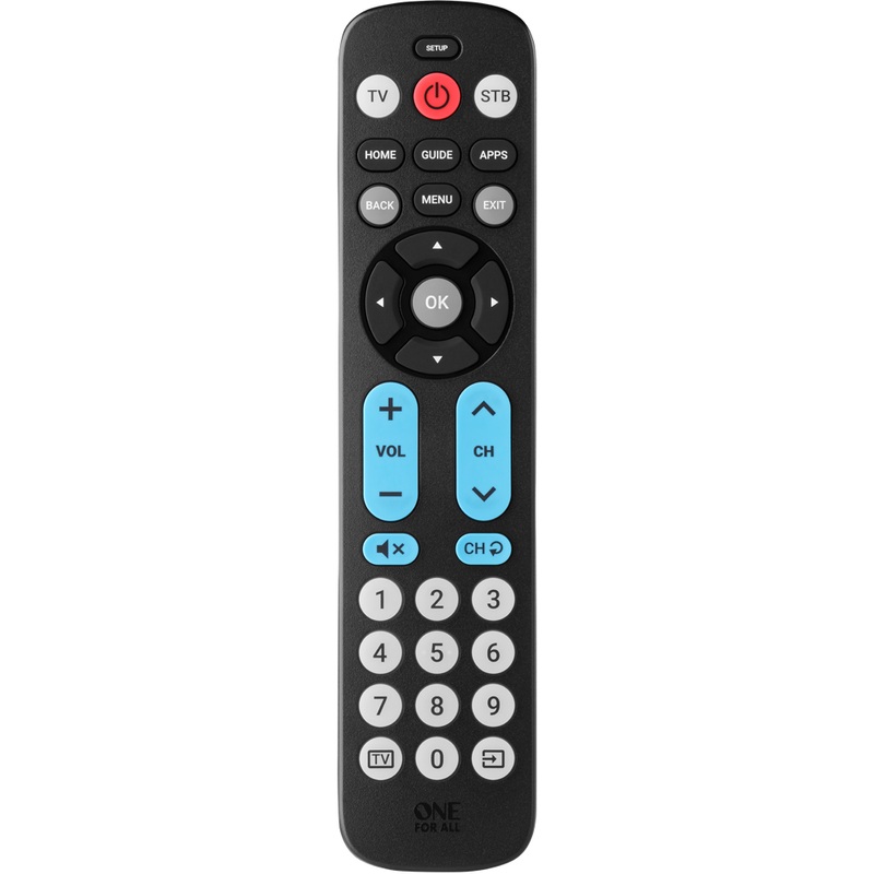 One For All Big Button Remote - Black | URC6821 from One For All - DID Electrical