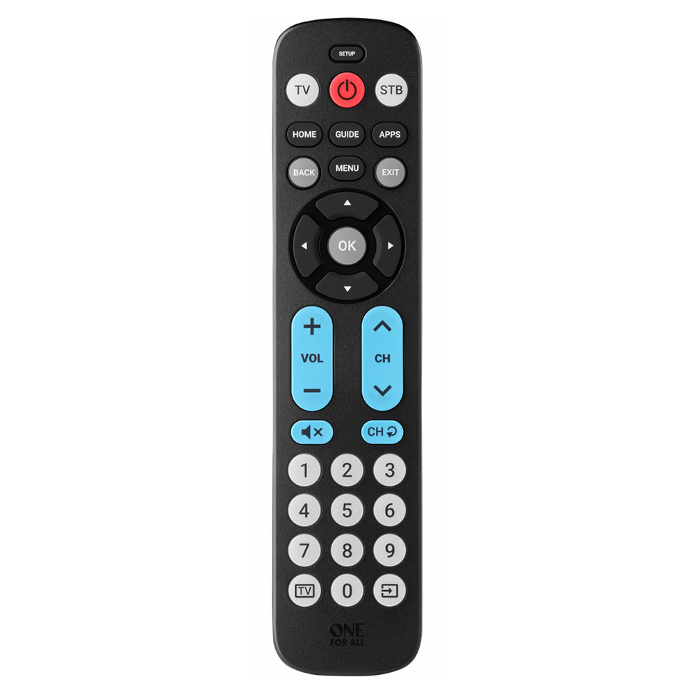 One For All Big Button Remote - Black | URC6821 from One For All - DID Electrical