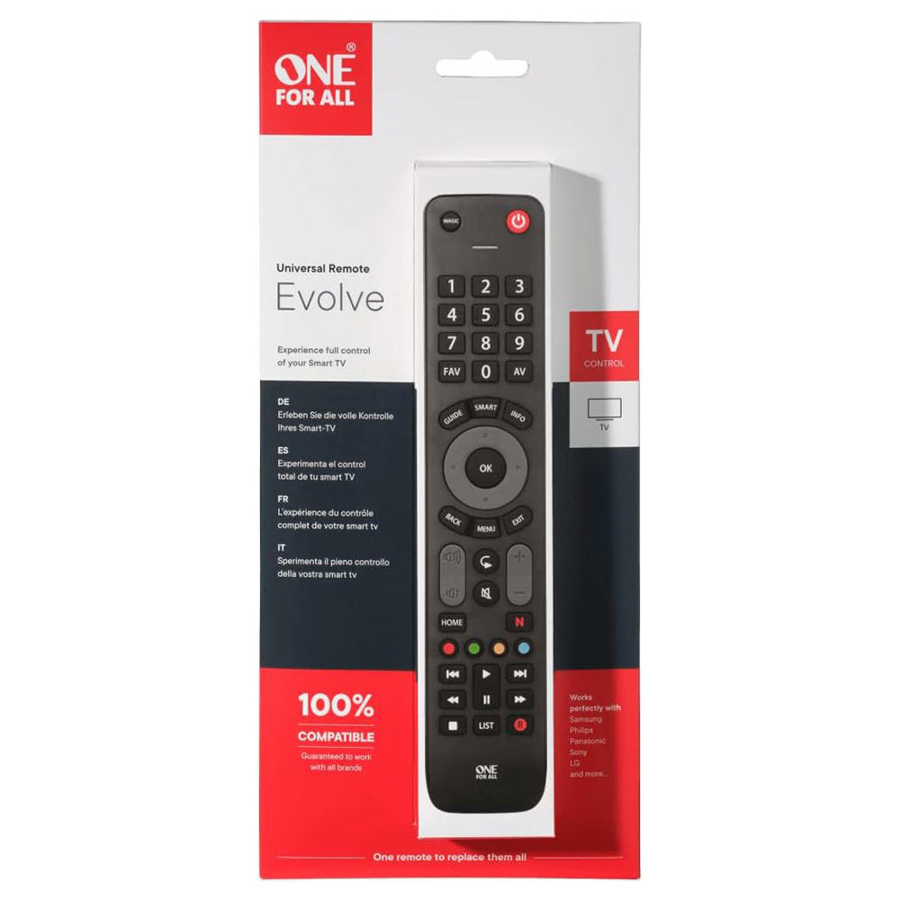 One For All Evolve TV Universal Remote Control - Black | URC7115 from Oneforall - DID Electrical