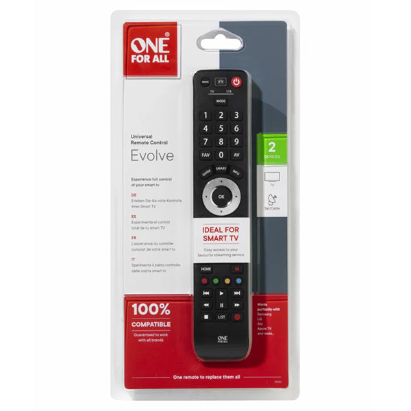 One For All Evolve 2 Universal Remote Control - Black | URC7125 from Oneforall - DID Electrical