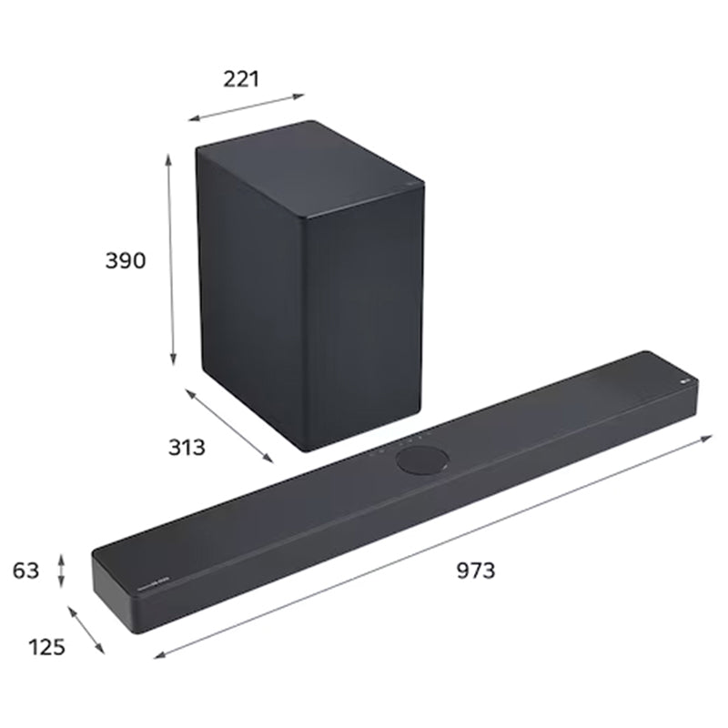 LG 3.1.3CH Soundbar with Subwoofer - Black | USC9S.DGBRLLM from LG - DID Electrical