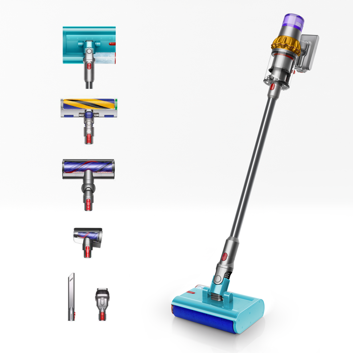 Dyson V15s Detect Submarine Cordless Vacuum Cleaner - Nickel &amp; Blue | V15SUBMARINE from Dyson - DID Electrical