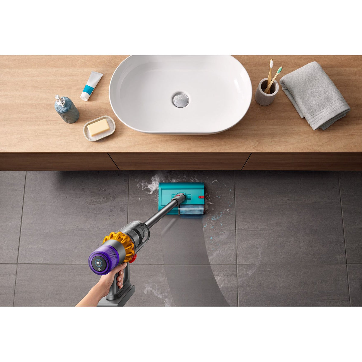 Dyson V15s Detect Submarine Cordless Vacuum Cleaner - Nickel &amp; Blue | V15SUBMARINE from Dyson - DID Electrical