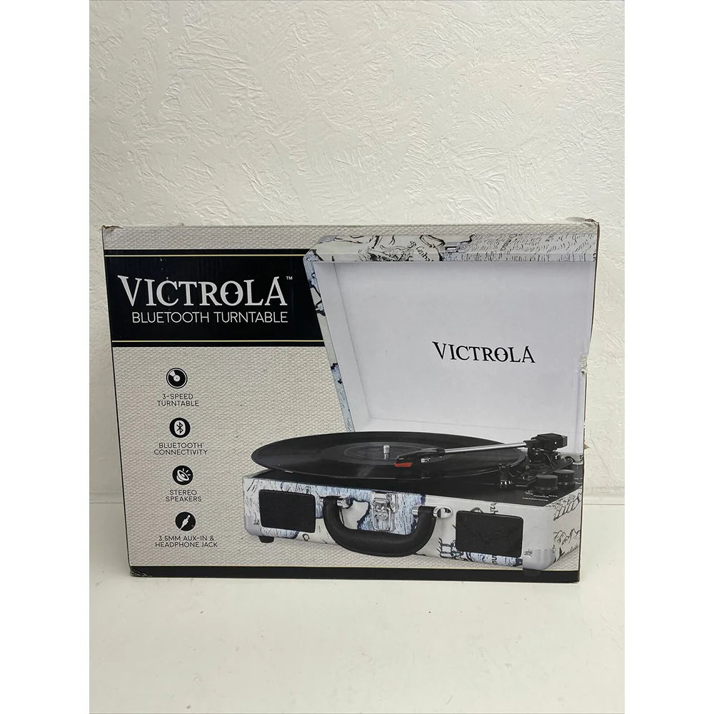 Victrola Built-in Stereo Bluetooth Portable Suitcase Record Player | VSC-550BT-BLK from Victrola - DID Electrical
