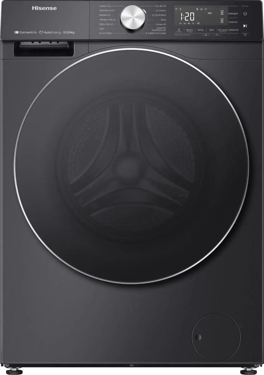Hisense 5S Series 10.5KG/6KG 1400RPM Freestanding Washer Dryer - Black | WD5S1045BB