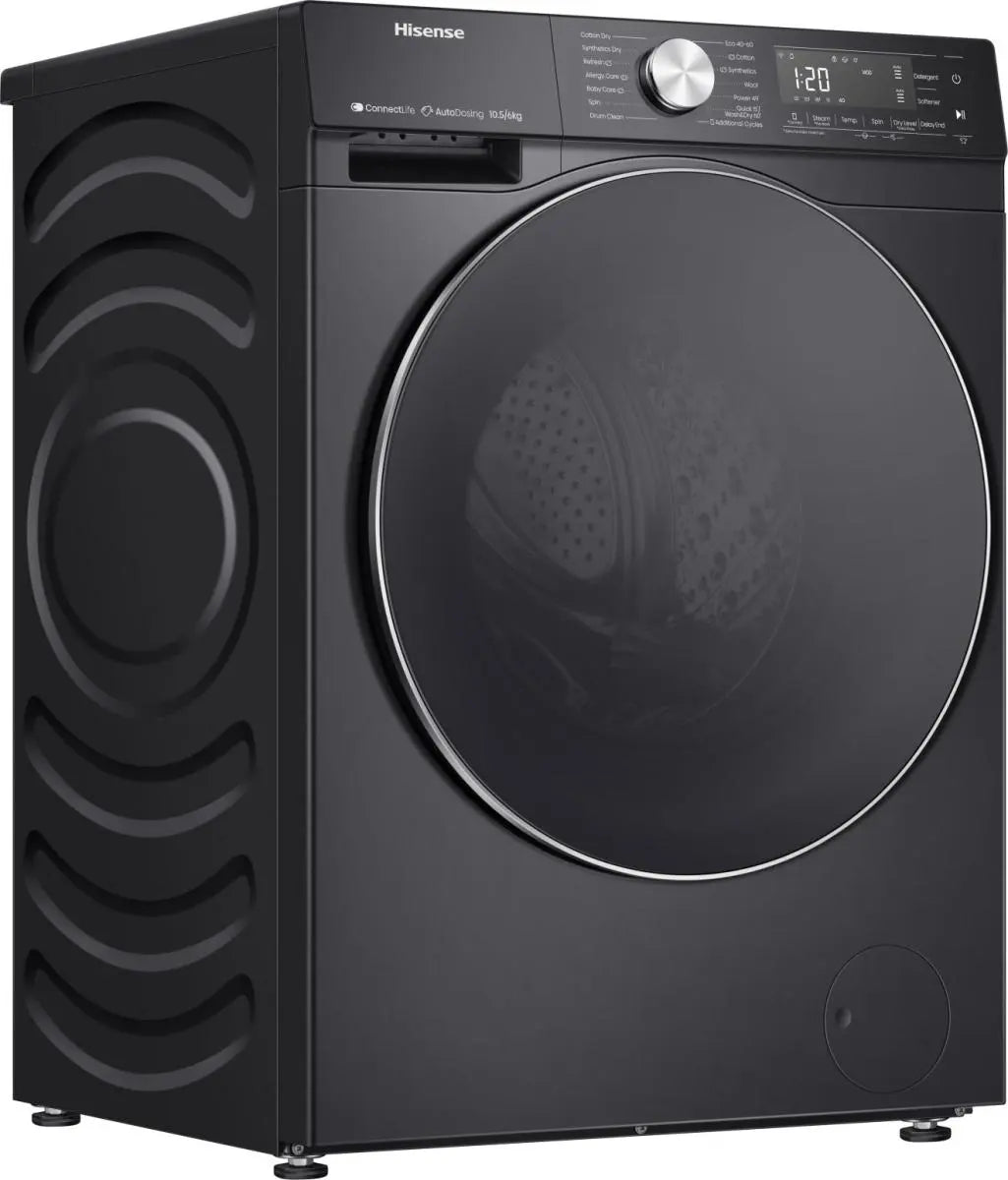 Hisense 5S Series 10.5KG/6KG 1400RPM Freestanding Washer Dryer - Black | WD5S1045BB