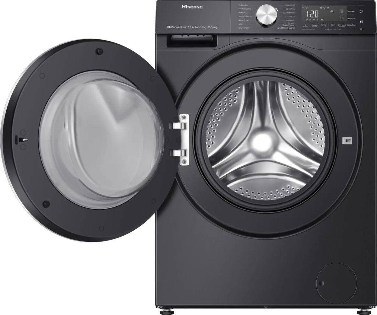 Hisense 5S Series 10.5KG/6KG 1400RPM Freestanding Washer Dryer - Black | WD5S1045BB