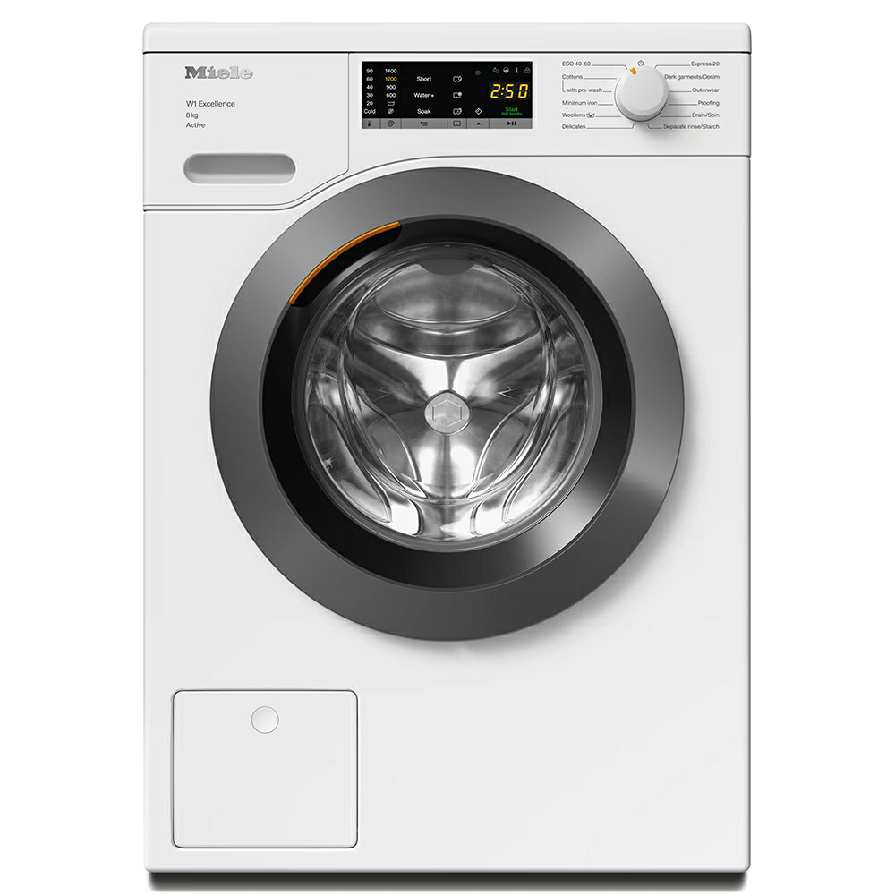Miele W1 Active 8KG 1400RPM Freestanding Washing Machine - Lotus White | WEA 125 from Miele - DID Electrical