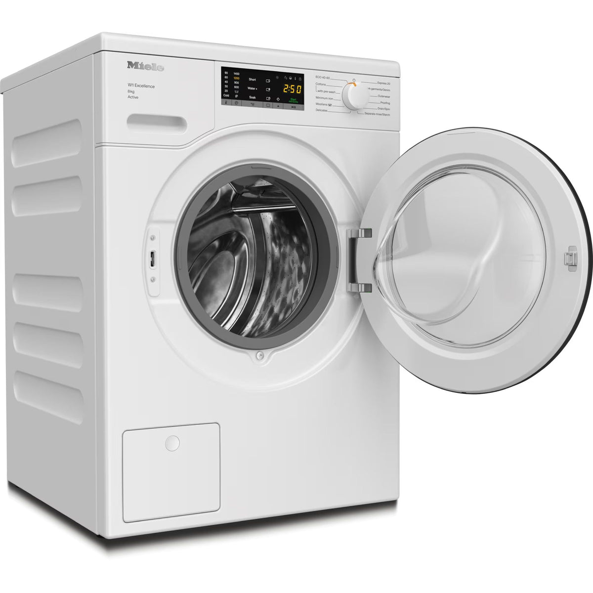 Miele W1 Active 8KG 1400RPM Freestanding Washing Machine - Lotus White | WEA 125 from Miele - DID Electrical