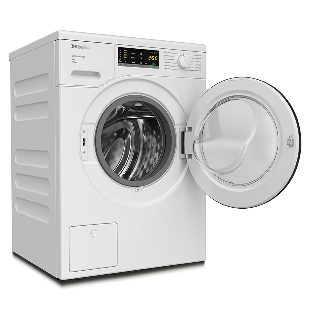 Miele W1 Active 8KG 1400RPM Freestanding Washing Machine - Lotus White | WEA 125 from Miele - DID Electrical