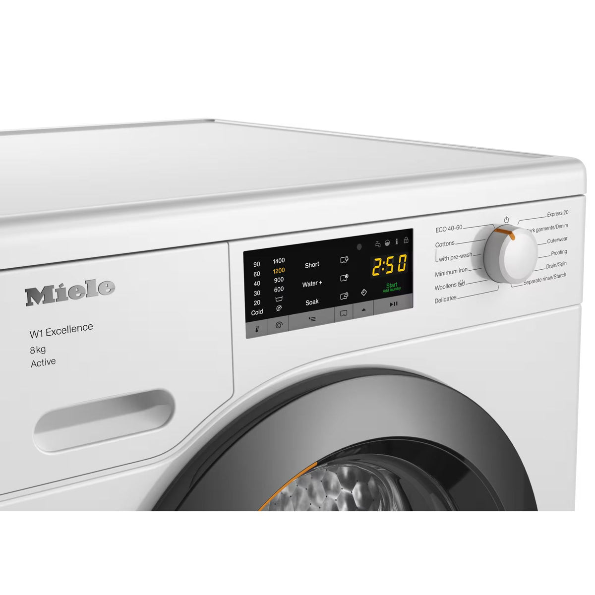 Miele W1 Active 8KG 1400RPM Freestanding Washing Machine - Lotus White | WEA 125 from Miele - DID Electrical