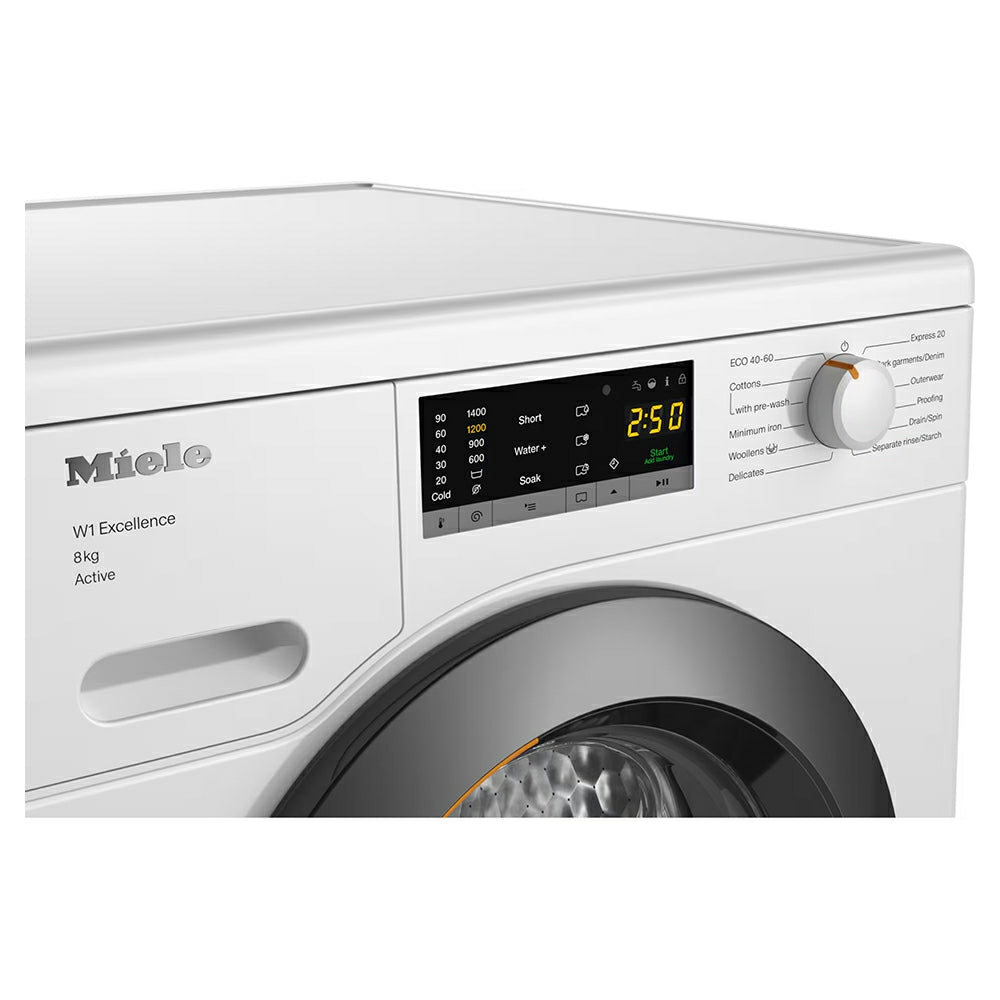 Miele W1 Active 8KG 1400RPM Freestanding Washing Machine - Lotus White | WEA 125 from Miele - DID Electrical