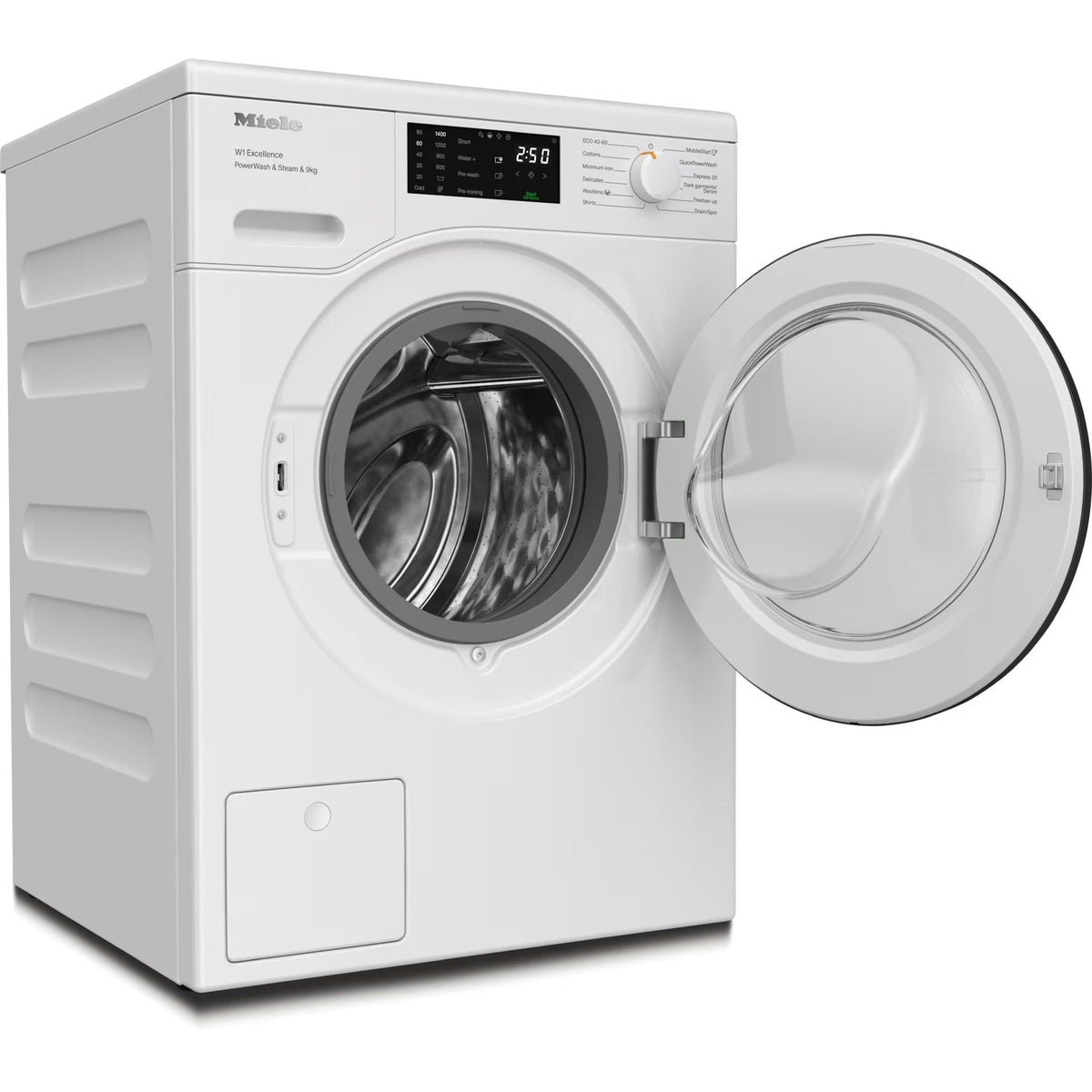 Miele W1 PWash &amp; Steam 9KG 1400RPM Freestanding Washing Machine - Lotus White | WED 385 from Miele - DID Electrical