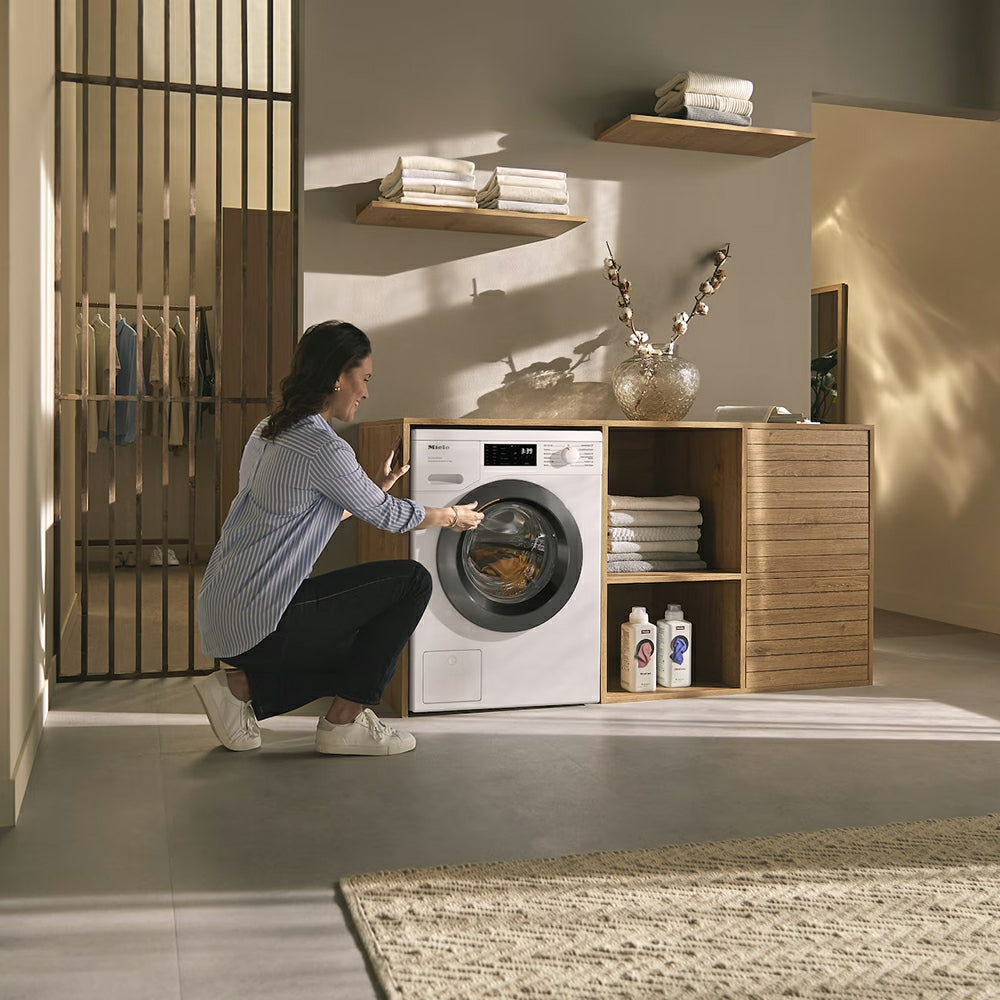 Miele W1 PWash &amp; Steam 9KG 1400RPM Freestanding Washing Machine - Lotus White | WED 385 from Miele - DID Electrical
