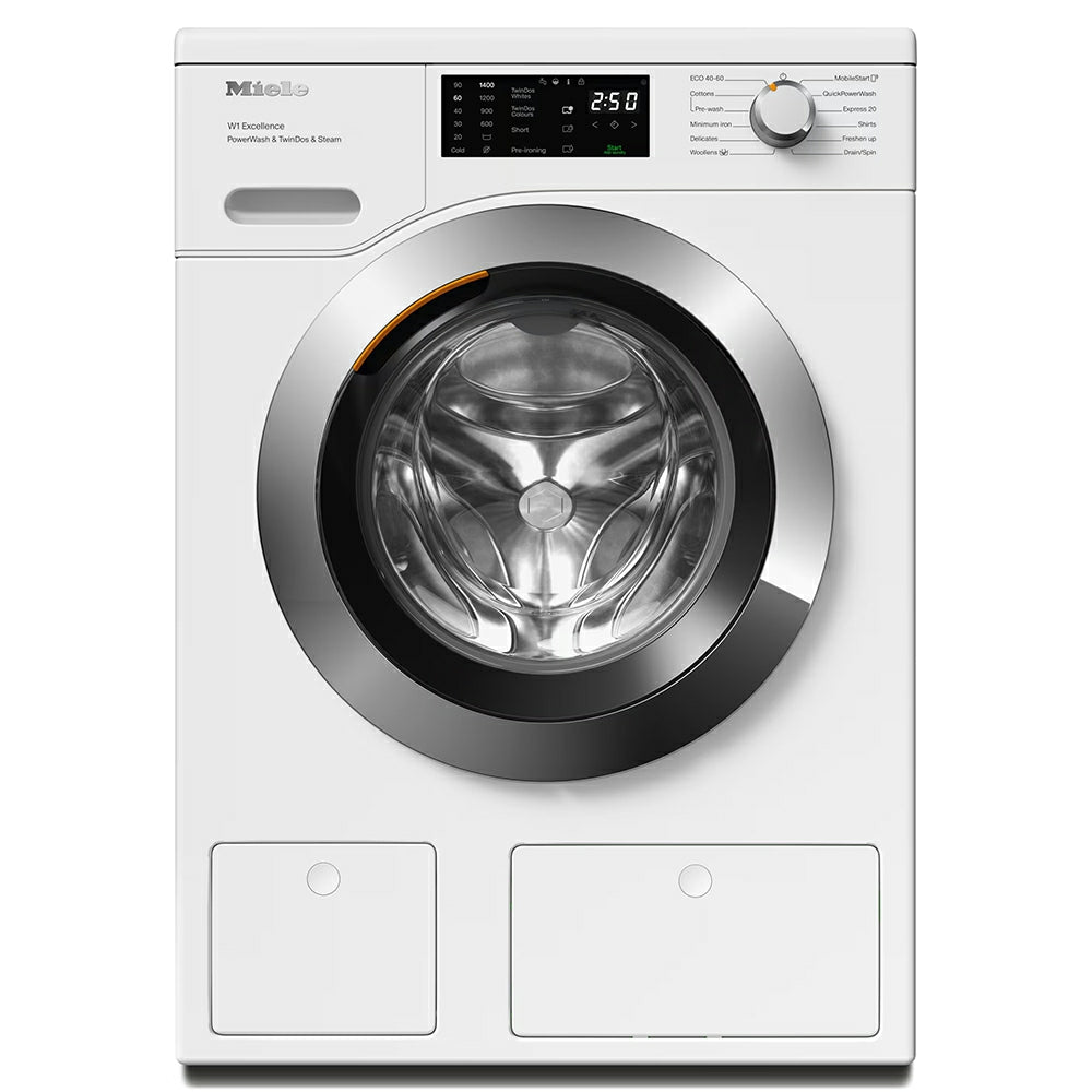 Miele PWash & TDos & Steam 9KG 1400RPM Freestanding Washing Machine - Lotus White | WEG885 WCS from Miele - DID Electrical