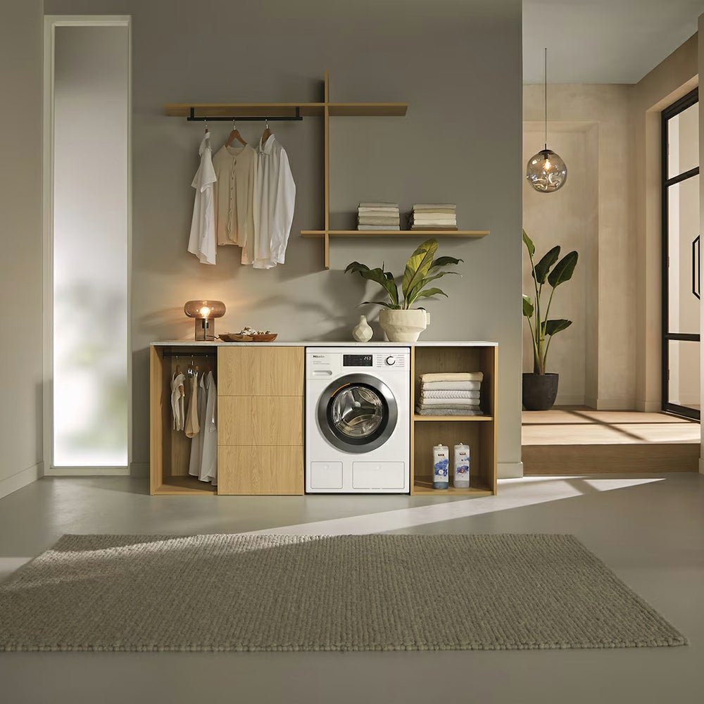 Miele PWash&amp;TDos&amp;Steam 9KG 1400RPM Freestanding Washing Machine - Lotus White | WEG885 WCS from Miele - DID Electrical