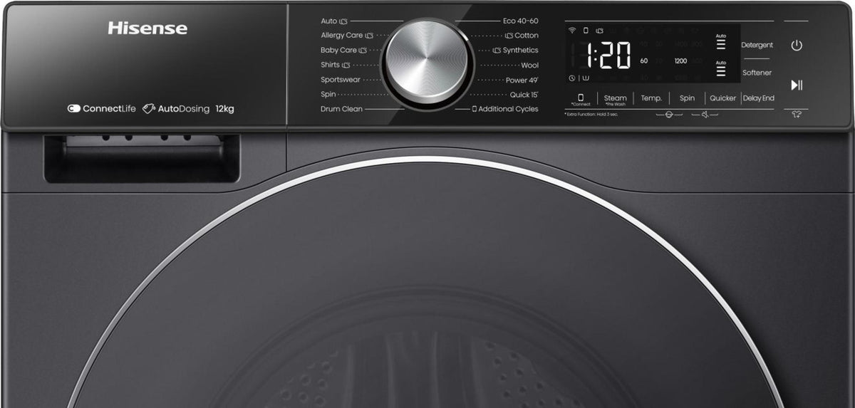 Hisense 5S Series 12KG 1400RPM Freestanding Washing Machine - Black | WF5S1245BB