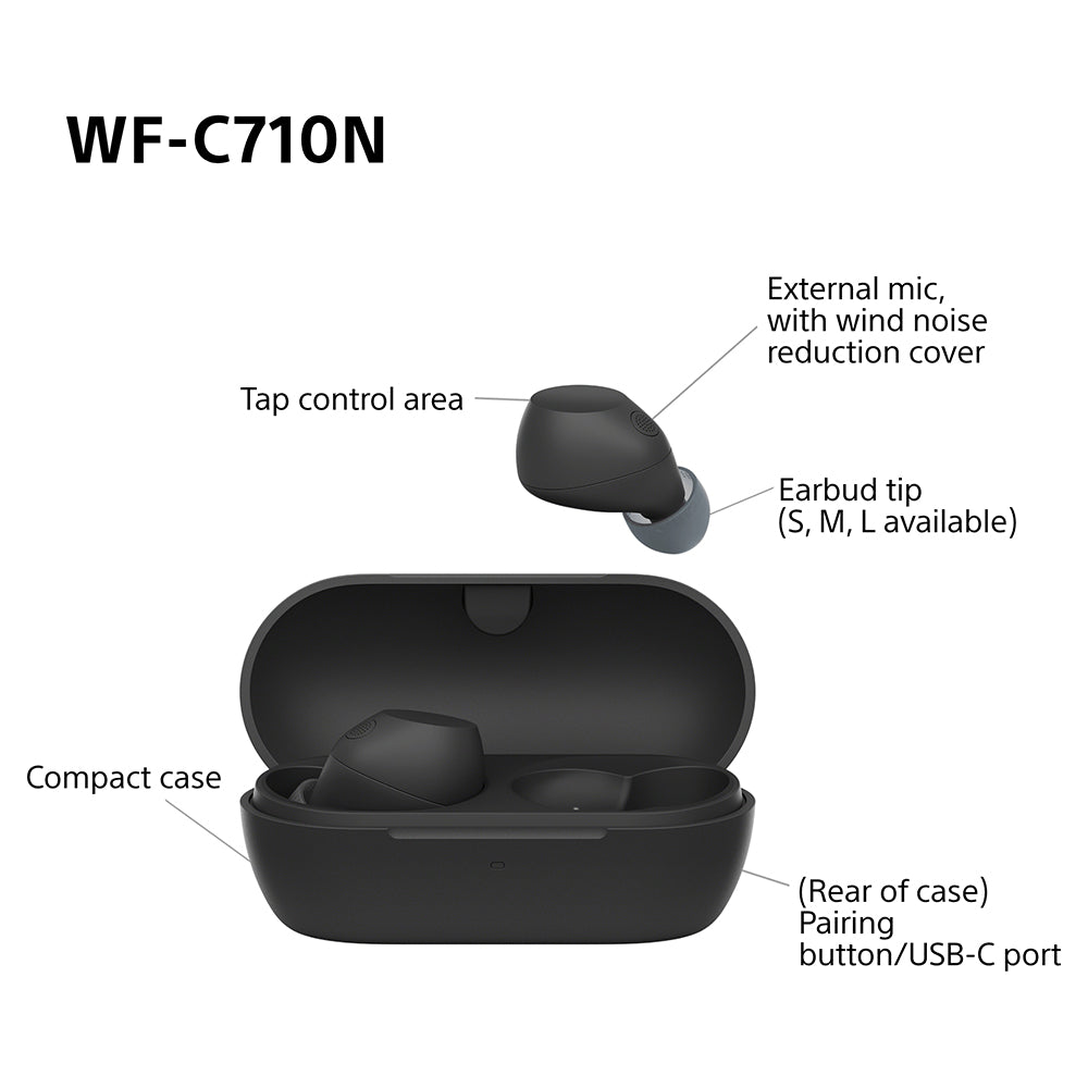 Sony Truly Wireless Noise Cancelling Earbuds - Glass Blue | WFC710NBCE7 from Sony - DID Electrical