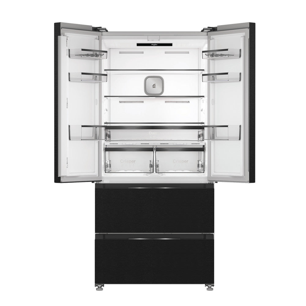 Whirlpool 510L Freestanding American Fridge Freezer - Black &amp; Inox | WHG26513XK4UK from Whirlpool - DID Electrical