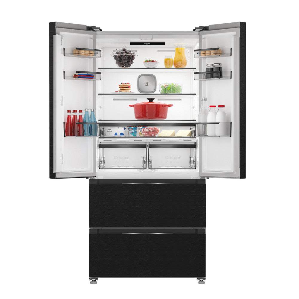 Whirlpool 510L Freestanding American Fridge Freezer - Black &amp; Inox | WHG26513XK4UK from Whirlpool - DID Electrical