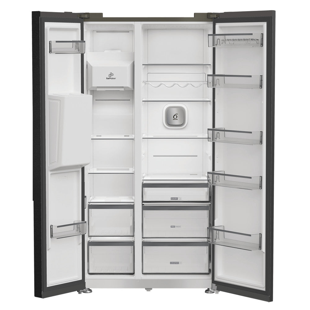 Whirlpool 571L Freestanding American Style Fridge Freezer - Inox | WHG26574WXK5UK from Whirlpool - DID Electrical